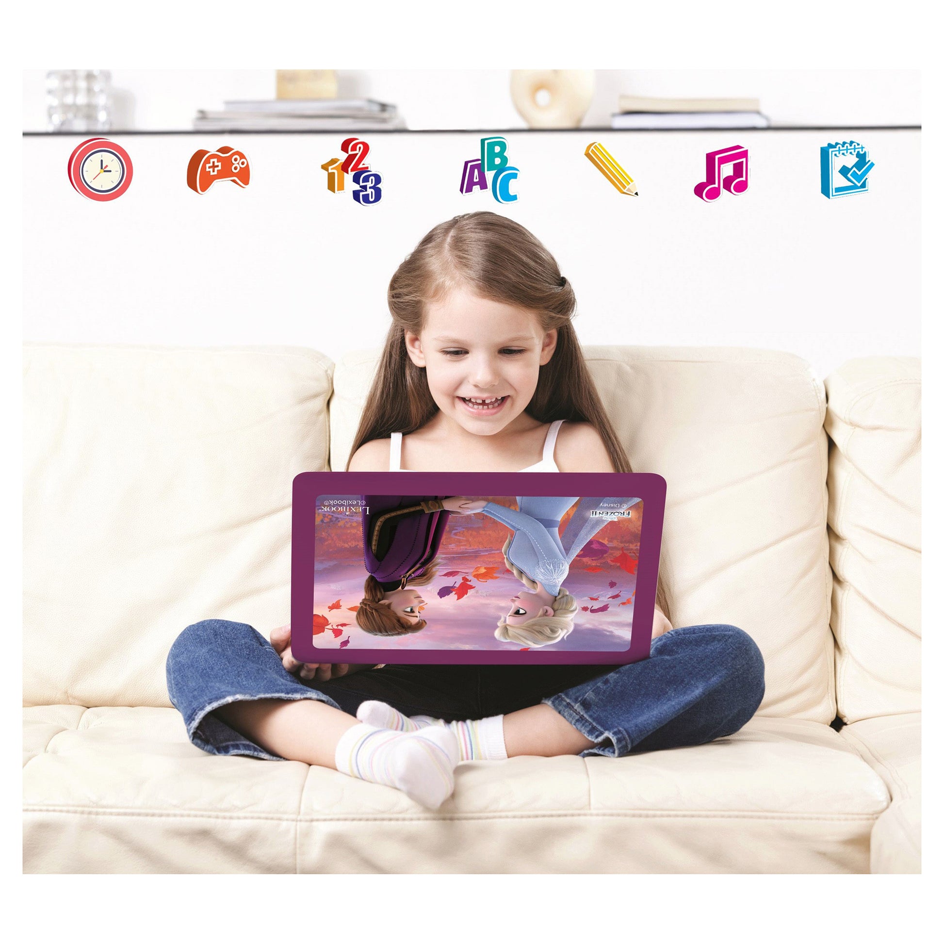 Lexibook JC598FZI3 Kinder-Laptop – Disney Frozen – 124 Aktivitäten, DE/ENG – 24 × 3,6 × 18 cm – ab 4 J.