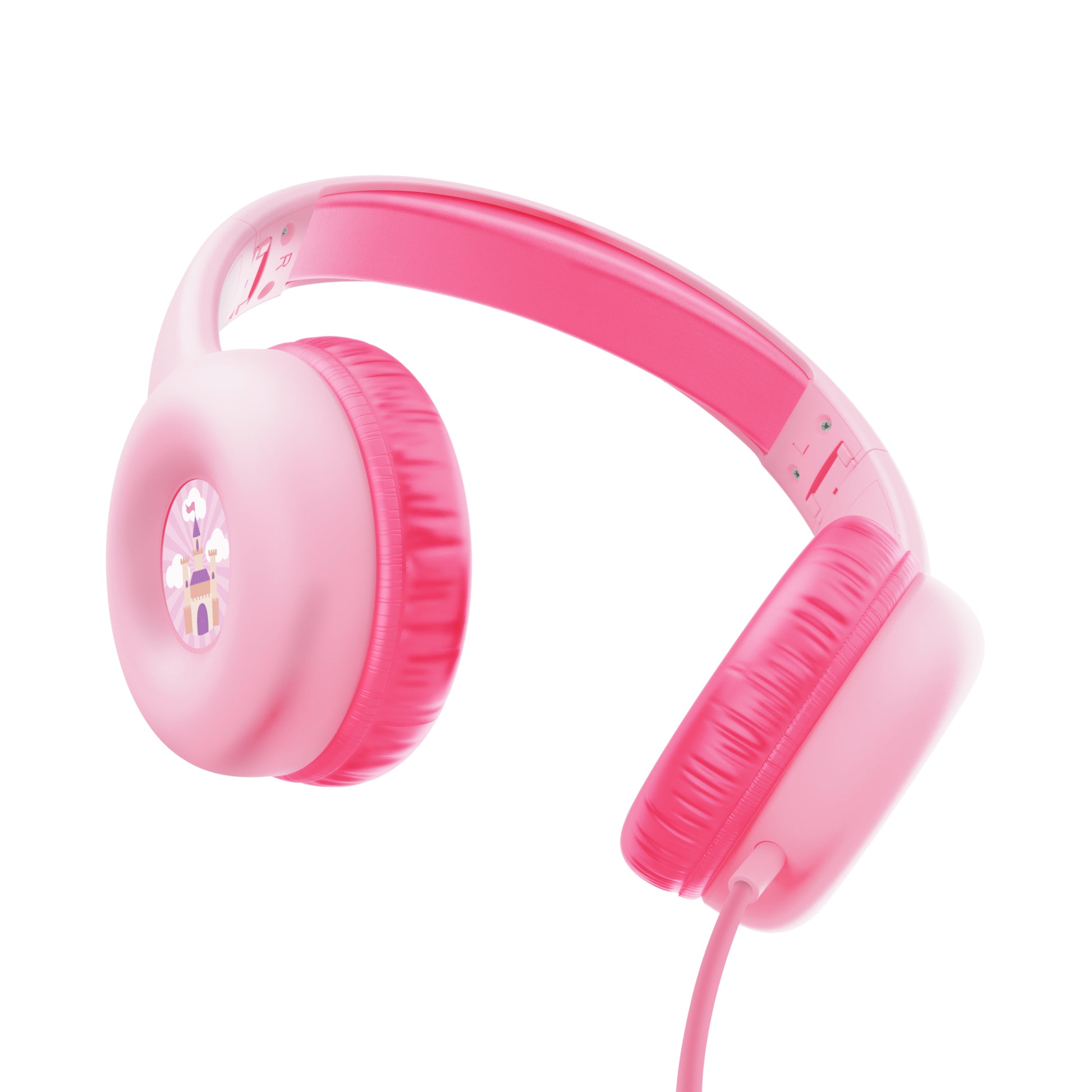 Trust Nouna Kinderkopfhörer – Over-Ear, Stereo, 3,5 mm Klinke, Lautstärkebegrenzung, Rosa