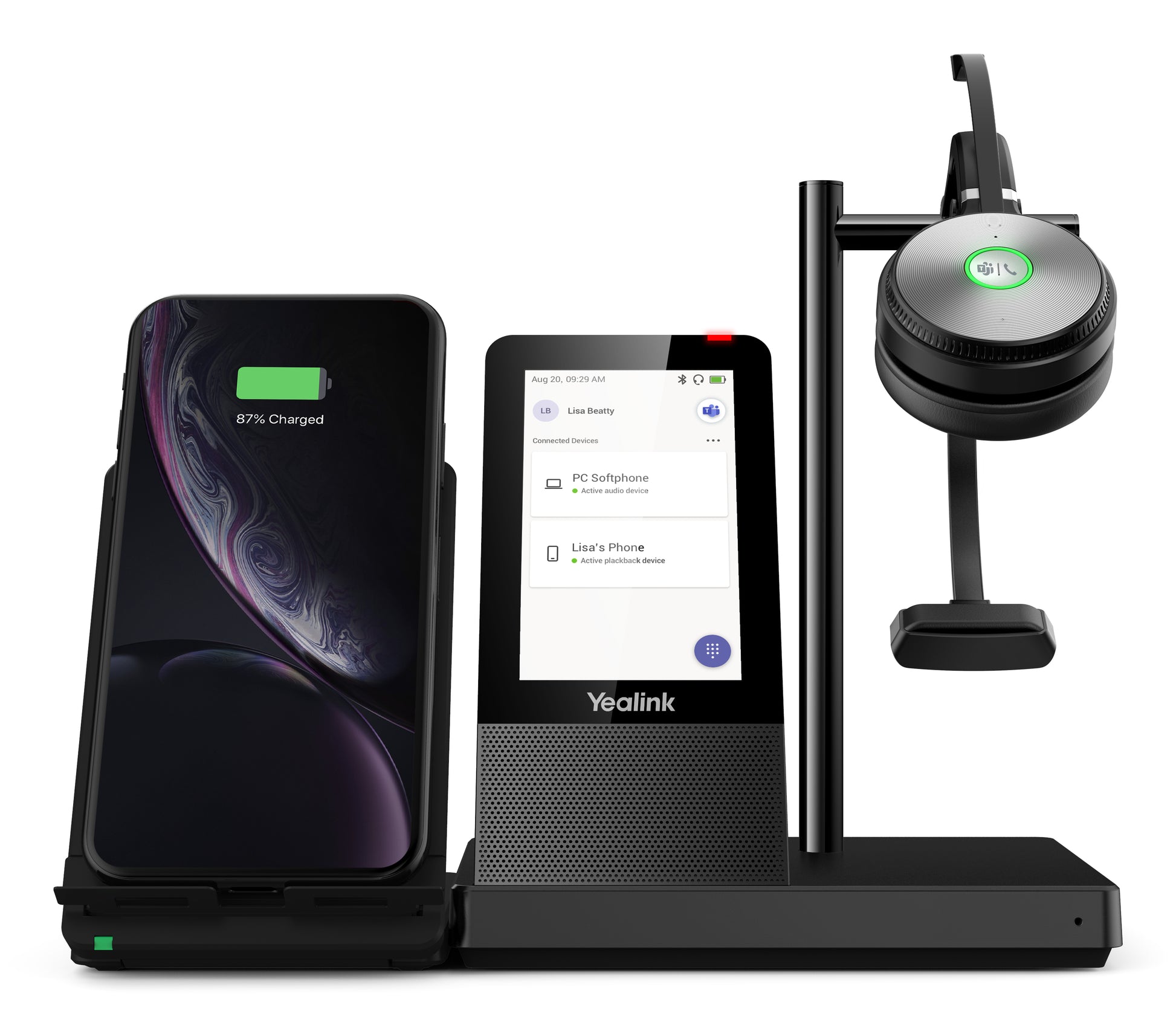 Yealink WH66 Office-Headset – On-Ear, Stereo, BT, MS Teams zertifiziert, mit USB-A-Dongle, Schwarz
