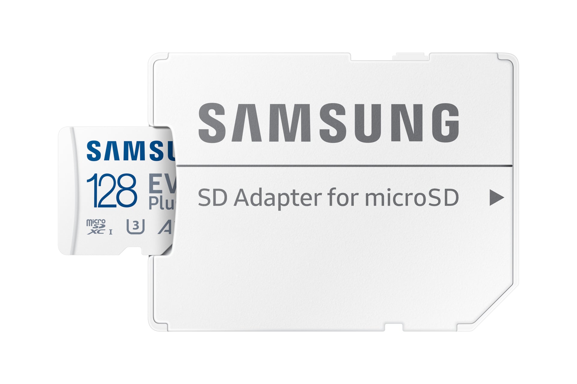 Samsung EVO Plus microSDXC 128 GB – UHS-I, U3, V30, A2, 160/130 MB/s, inkl. SD-Adapter