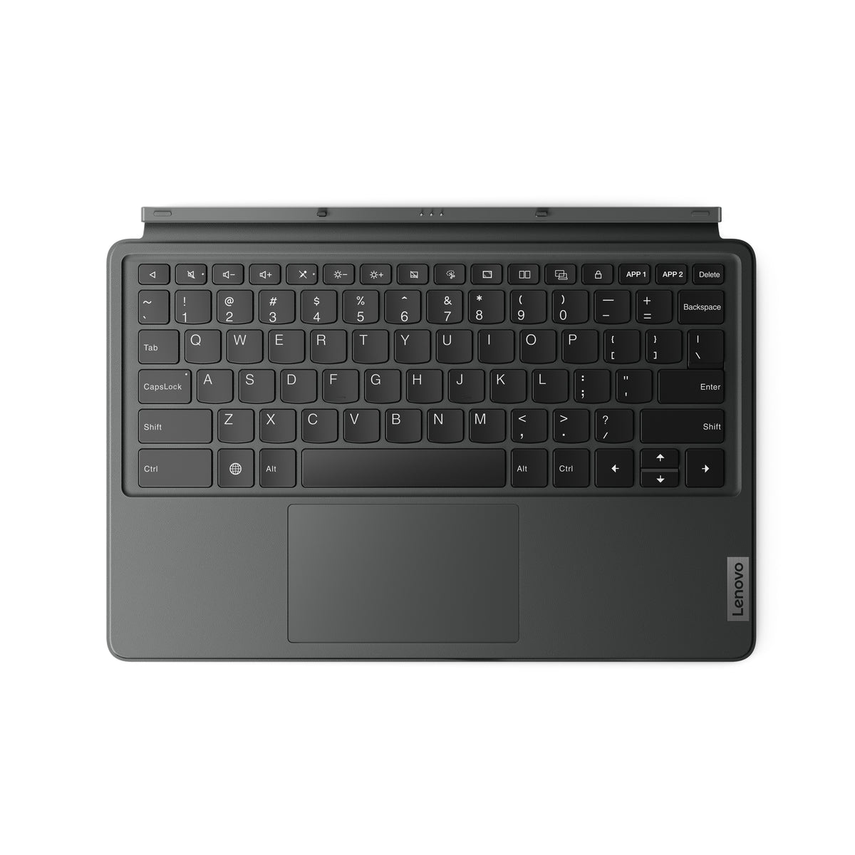 Lenovo Tastatur-Case für Lenovo Tab P12 – Pogo Pin, mit Touchpad – Storm Grey