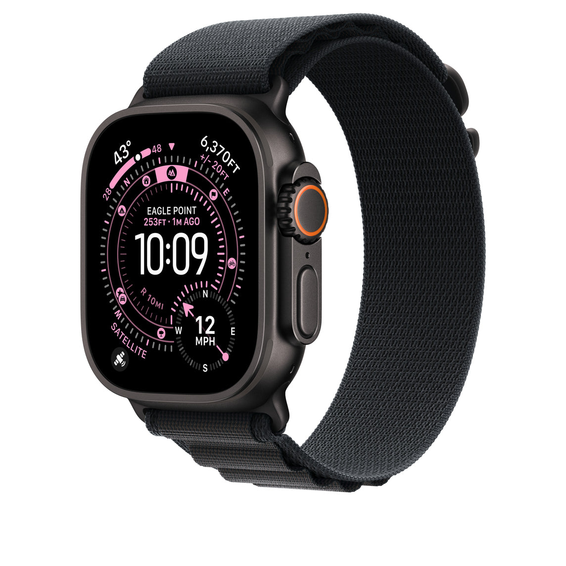 Apple Alpine Loop – Titan, Schwarz, M, für Apple Watch