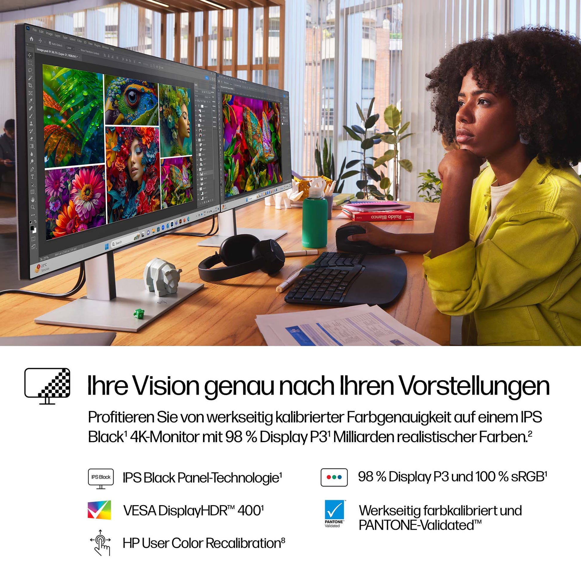 HP Series 7 Pro 27 (727Pk) – Monitor, 27", 3840 × 2160 (UHD 4K), Thunderbolt 4, Schwarz