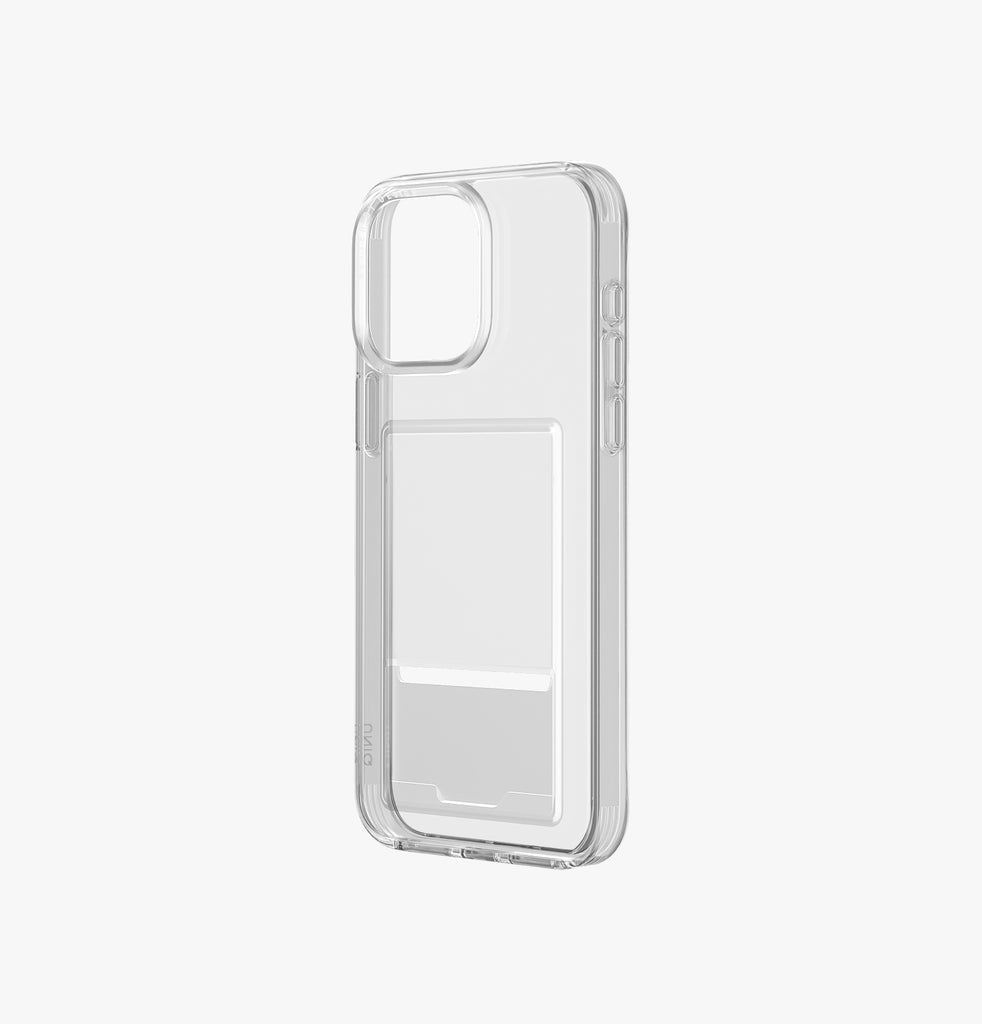 Uniq Backcover – für Apple iPhone 15 Pro – transparent – TPU, mit Kartenfach