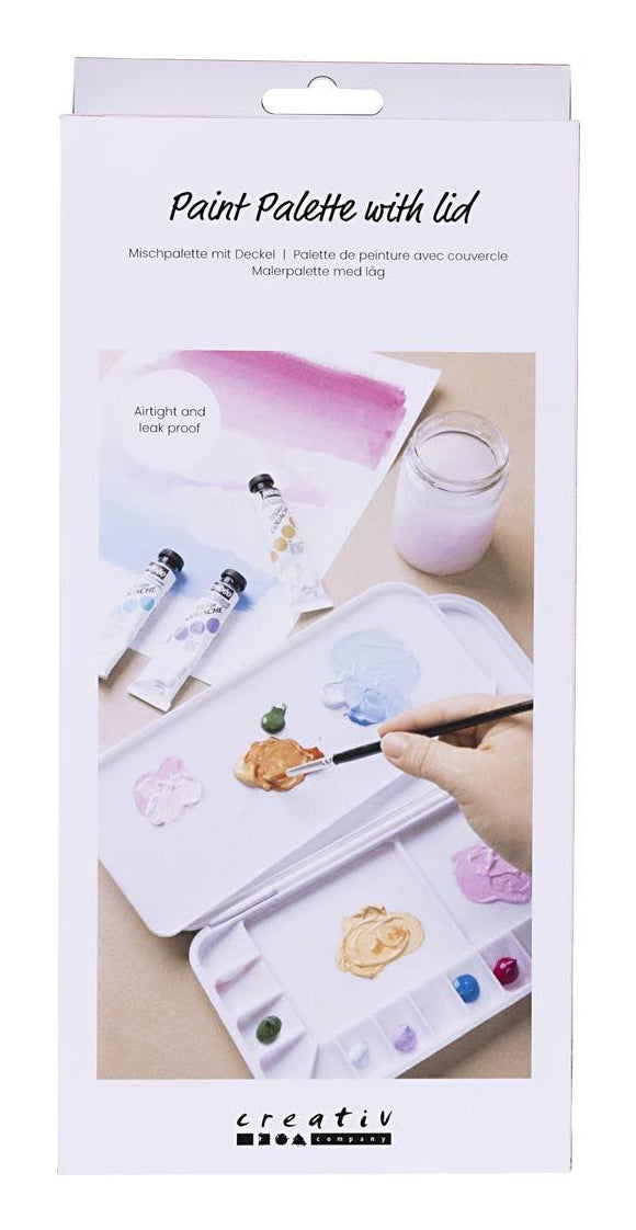 Creativ Company Farbpalette – Kunststoff, 270 × 127 × 23 mm, weiss, 1 Stück
