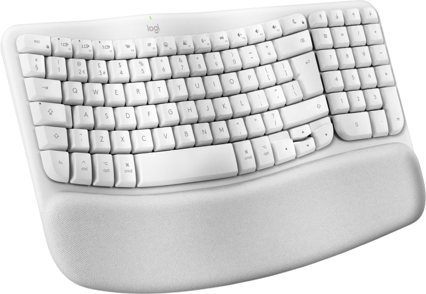 Logitech Wave Keys für Mac – Ergonomische Tastatur – Membran, Bluetooth – QWERTY (UK‑INT) – Weiss – für Mac