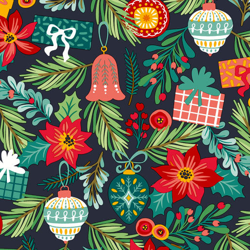 Paper + Design Servietten Flourish Xmas Tree – mehrfarbig – 33 × 33 cm, 3-lagig – 20 Stück