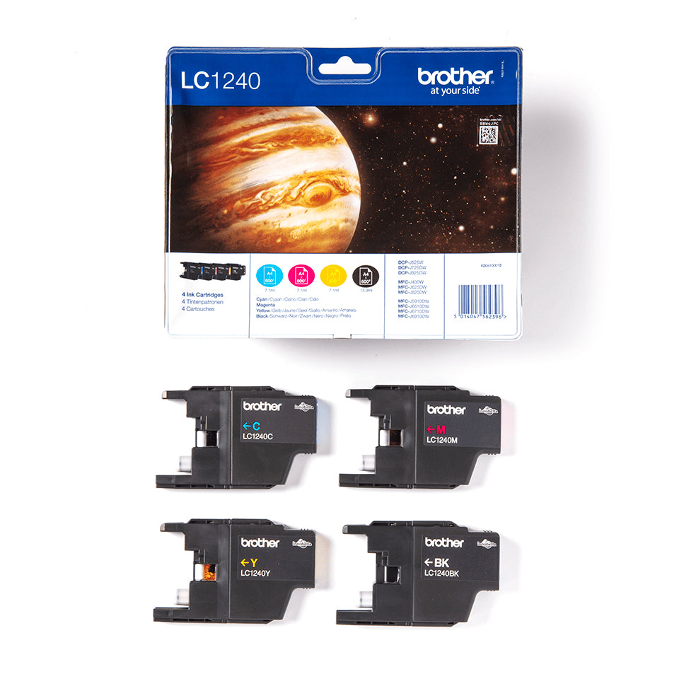 Brother Tintenpatronen-Multipack LC-1240VALBP, CMYK, 4er-Pack – für DCP-J925DW, DCP-J525W, DCP-J725DW und andere