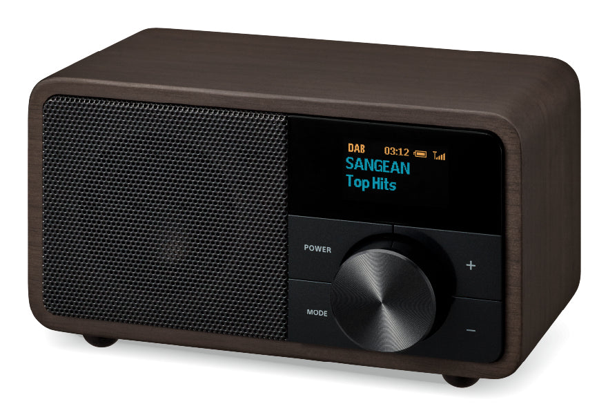 Sangean DDR-7 – Radiowecker DAB+/FM, Bluetooth, 18 h Akku – Dunkelbraun