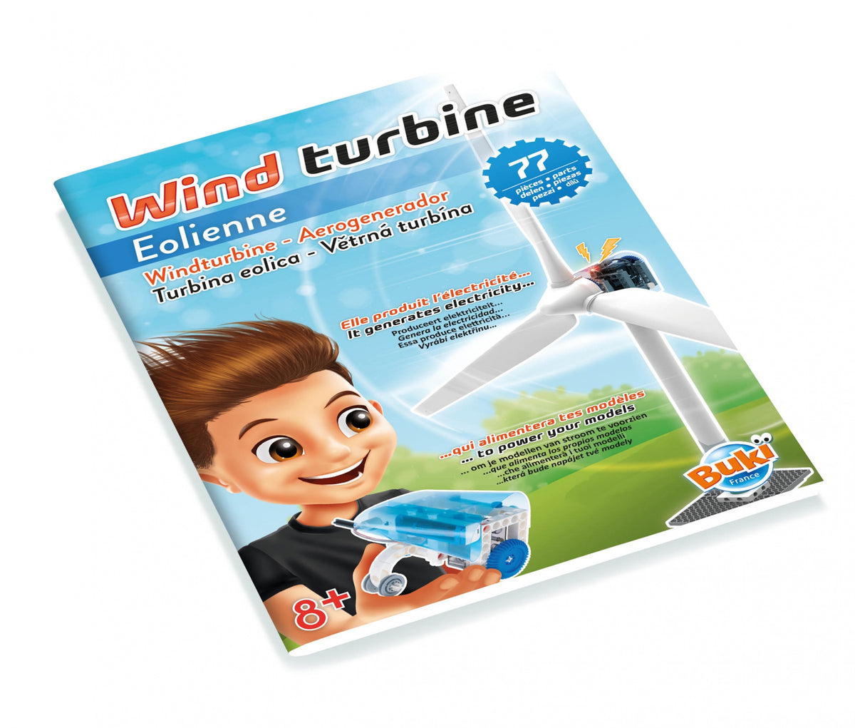 Buki Experimentier-Bausatz – Windenergie, batteriebetrieben, ab 8 Jahren, mehrsprachig