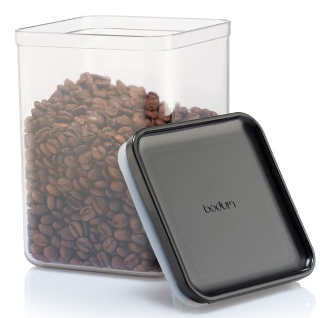 Bodum Vorratsdosen-Set Canteen – 12-teilig (4×1 l, 2×1,2 l, 4×0,5 l, 2×2,6 l) – eckig – Kunststoff – schwarz