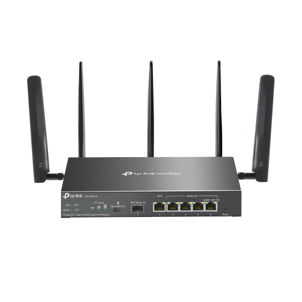 TP-Link ER706W-4G – WLAN-Router – Wi-Fi 6 Dual-Band (2,4/5 GHz), 2,4 Gbit/s, GbE
