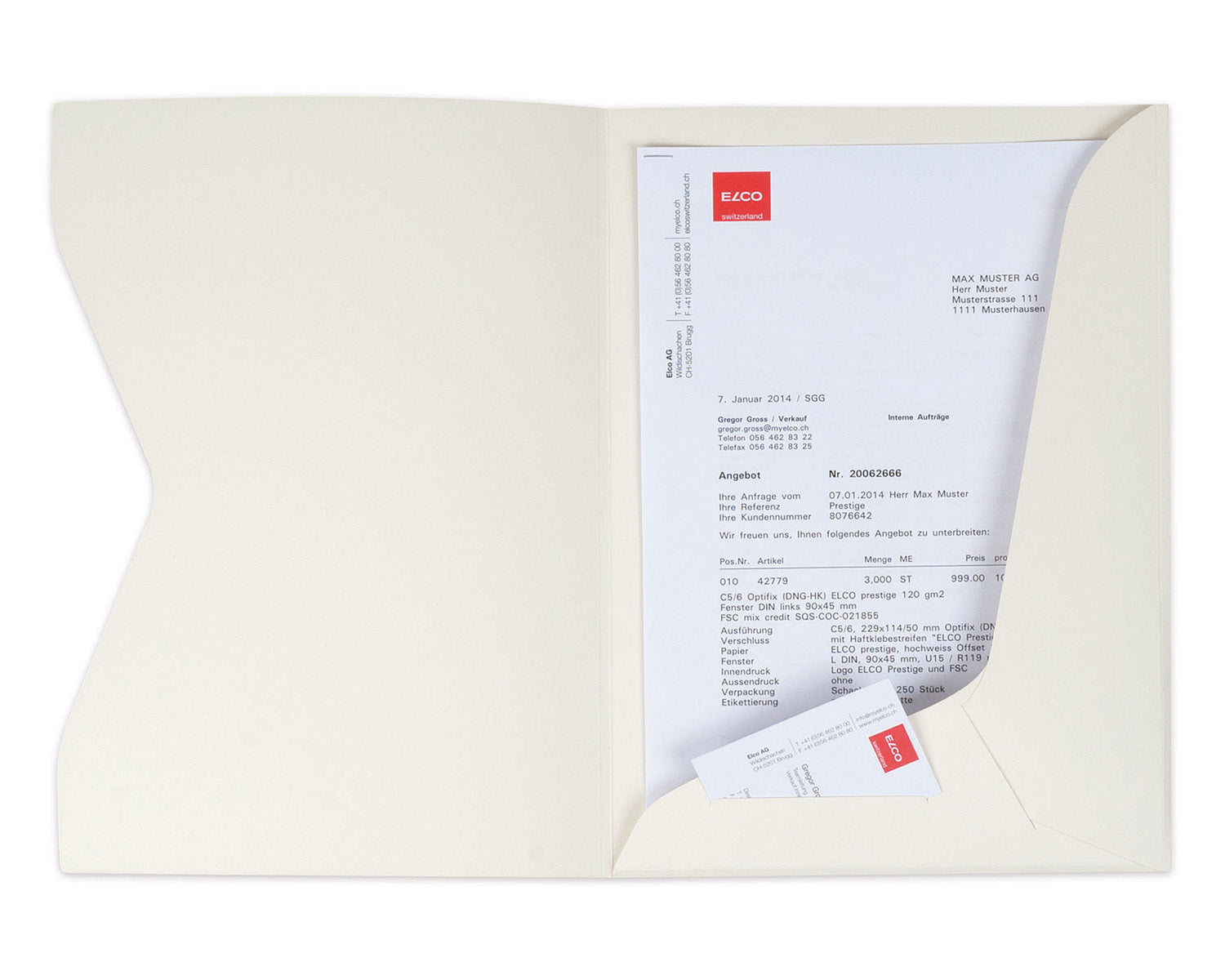 Elco Konferenzmappe 73689.41 für A4 Papier – Elfenbein, 2er-Pack