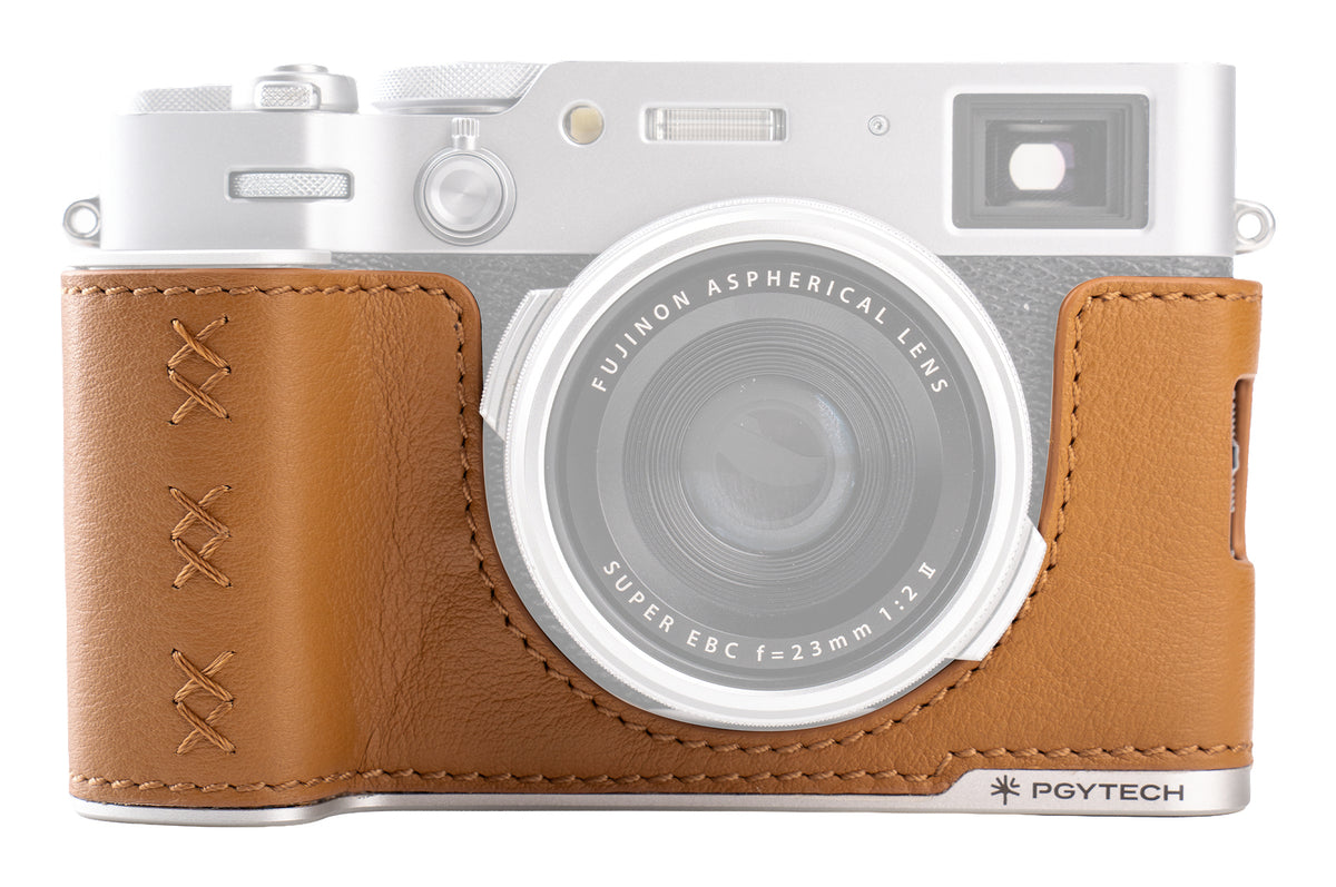 PGYTECH P-CB-547 Kamerahülle – Leder, Aluminium, Mikrofaser – für Fujifilm X100 VI – Braun