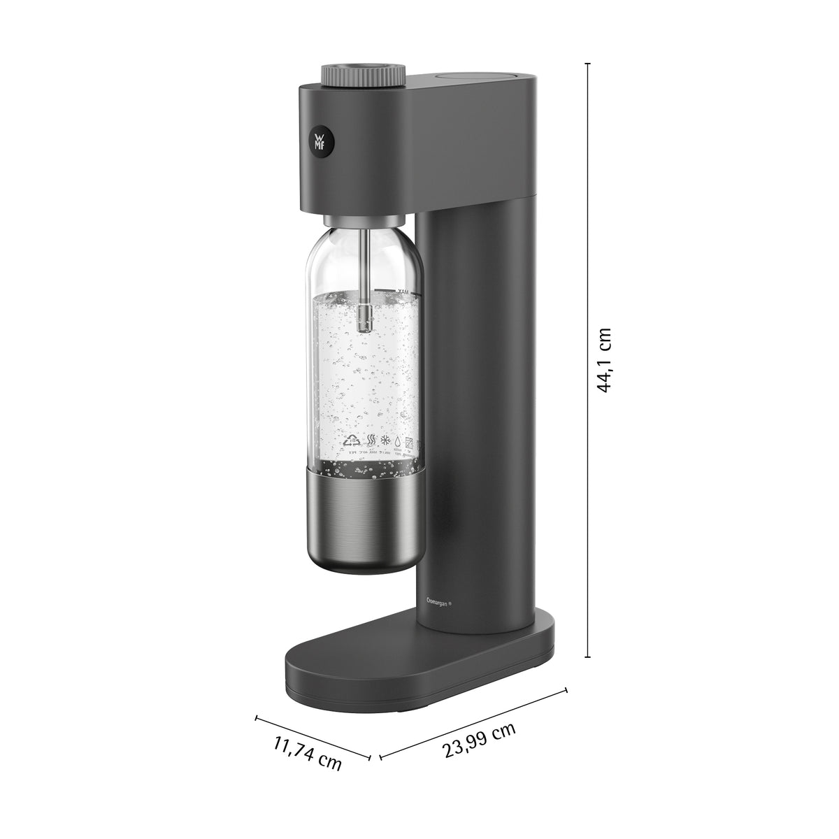 WMF Wassersprudler Element One – Edelstahl, Kunststoff, Grau