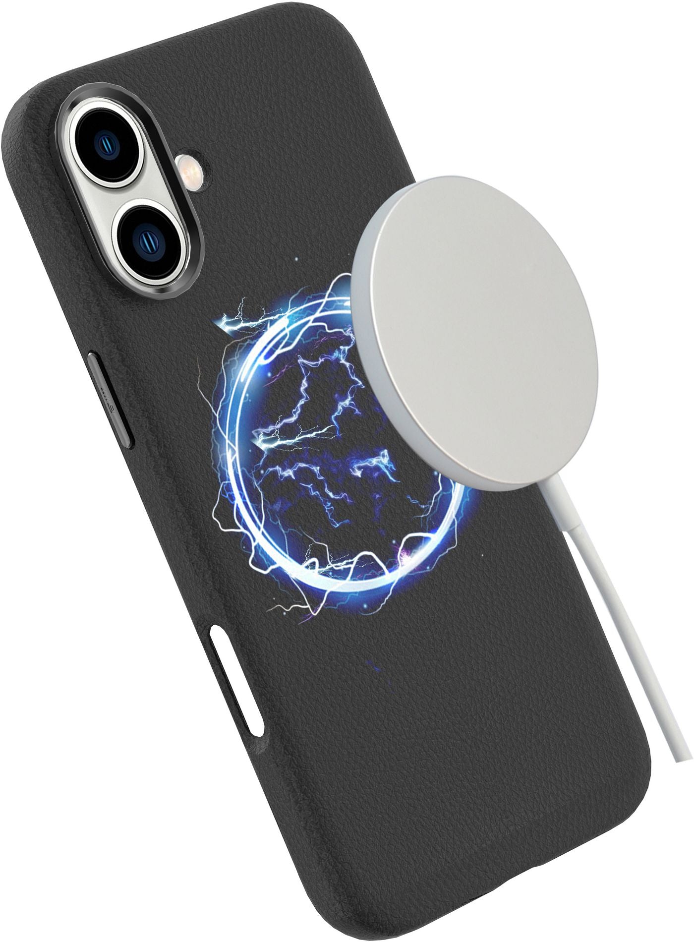 eSTUFF INFINITE VENICE Backcover – für Apple iPhone 16, MagSafe, Leder, Schwarz