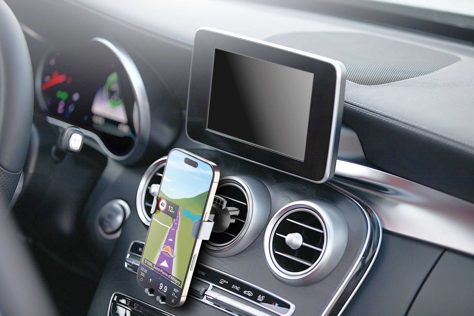 Cellularline Auto-Halterung, Lüftung, Clip, zusammenklappbar – für Smartphones bis 8,5 cm Breite – Schwarz