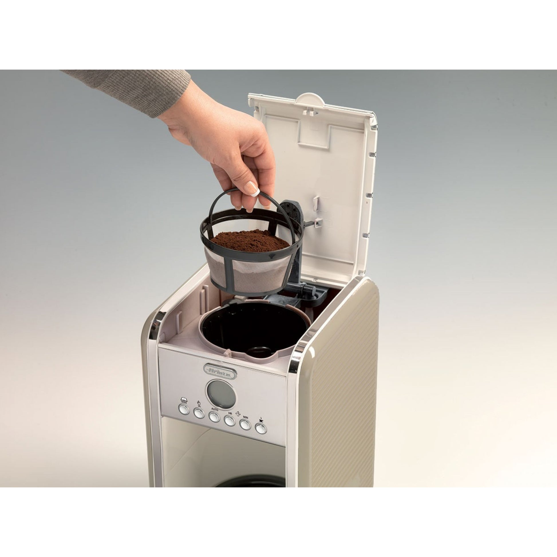 Ariete Filterkaffeemaschine – 12 Tassen, 1,5 l, Karaffe, Beige