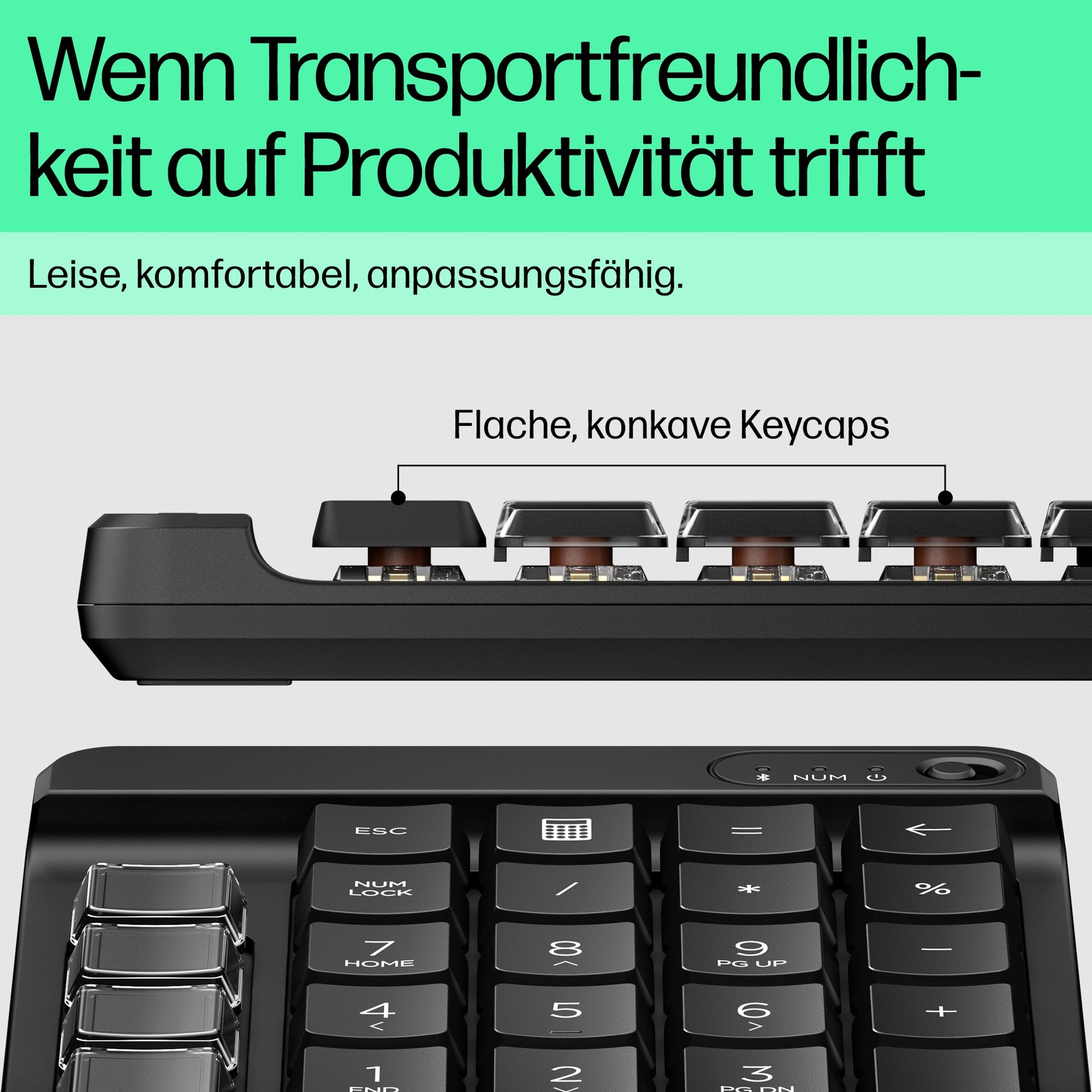 HP 435 Programmierbares Wireless – Tastenfeld-Steuerpult – Mechanisch – Bluetooth 5.3 – Schwarz