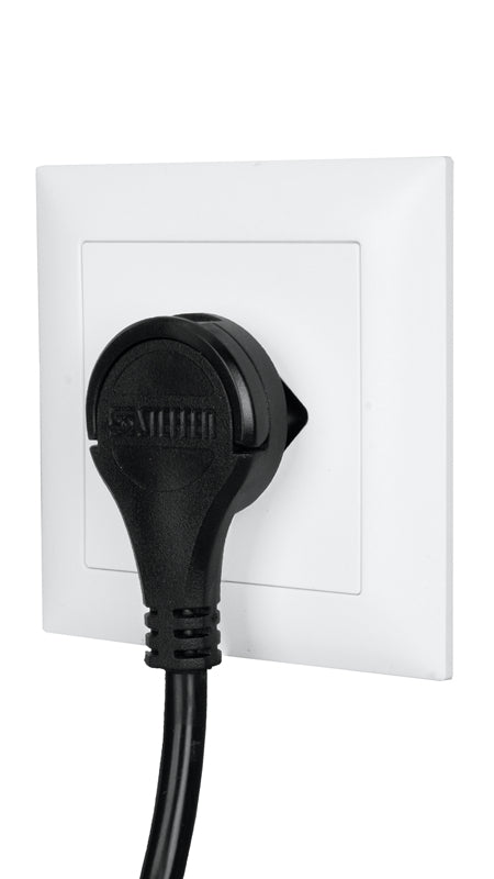 Steffen Verlängerungskabel – T12 (Winkelstecker) – T13, 5 m, 3×1 mm², Schwarz