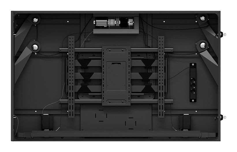 Hagor SOPW 65" Display-Gehäuse (Querformat) – Sicherheitsglas, VESA 200×200–800×600 mm, bis 75 kg – für 65" TV