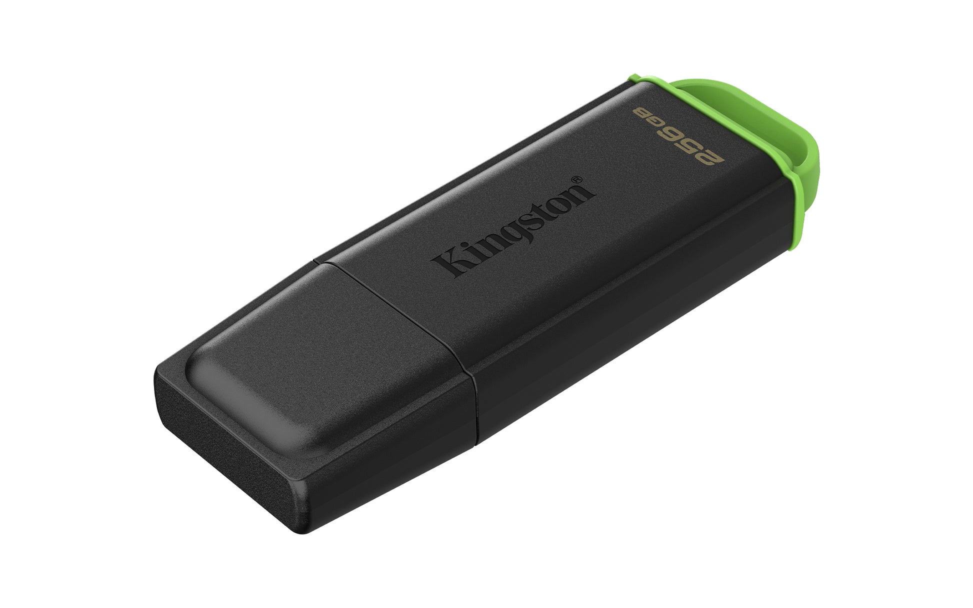 Kingston Technology Kingston USB-Stick 256 GB – USB-A 3.2 Gen 1, mit Kappe, Schlüsselanhänger, Schwarz/Grün
