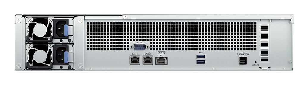 Synology RS2423RP+II – 12-Bay Rack 2U NAS – AMD Ryzen V1780B, 8 GB RAM, 10GbE, DSM, redundantes Netzteil