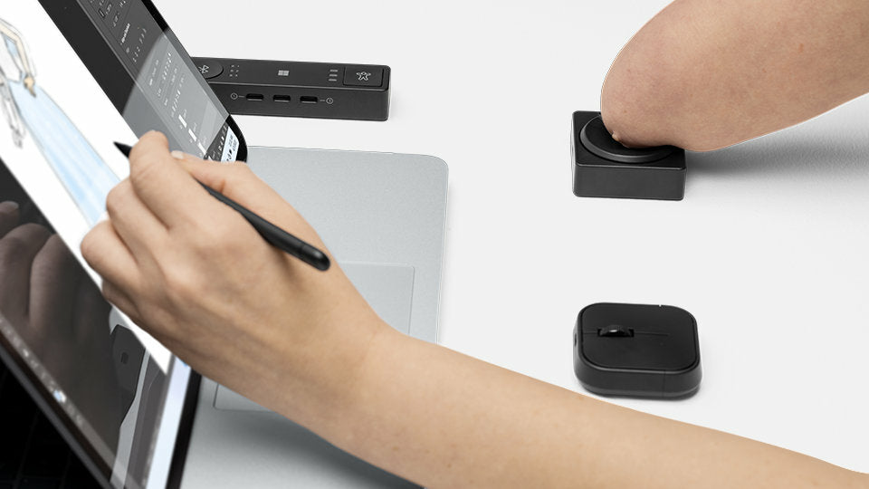 Microsoft Adaptive Tastatur – Bluetooth, USB, für Windows 10/Windows 11