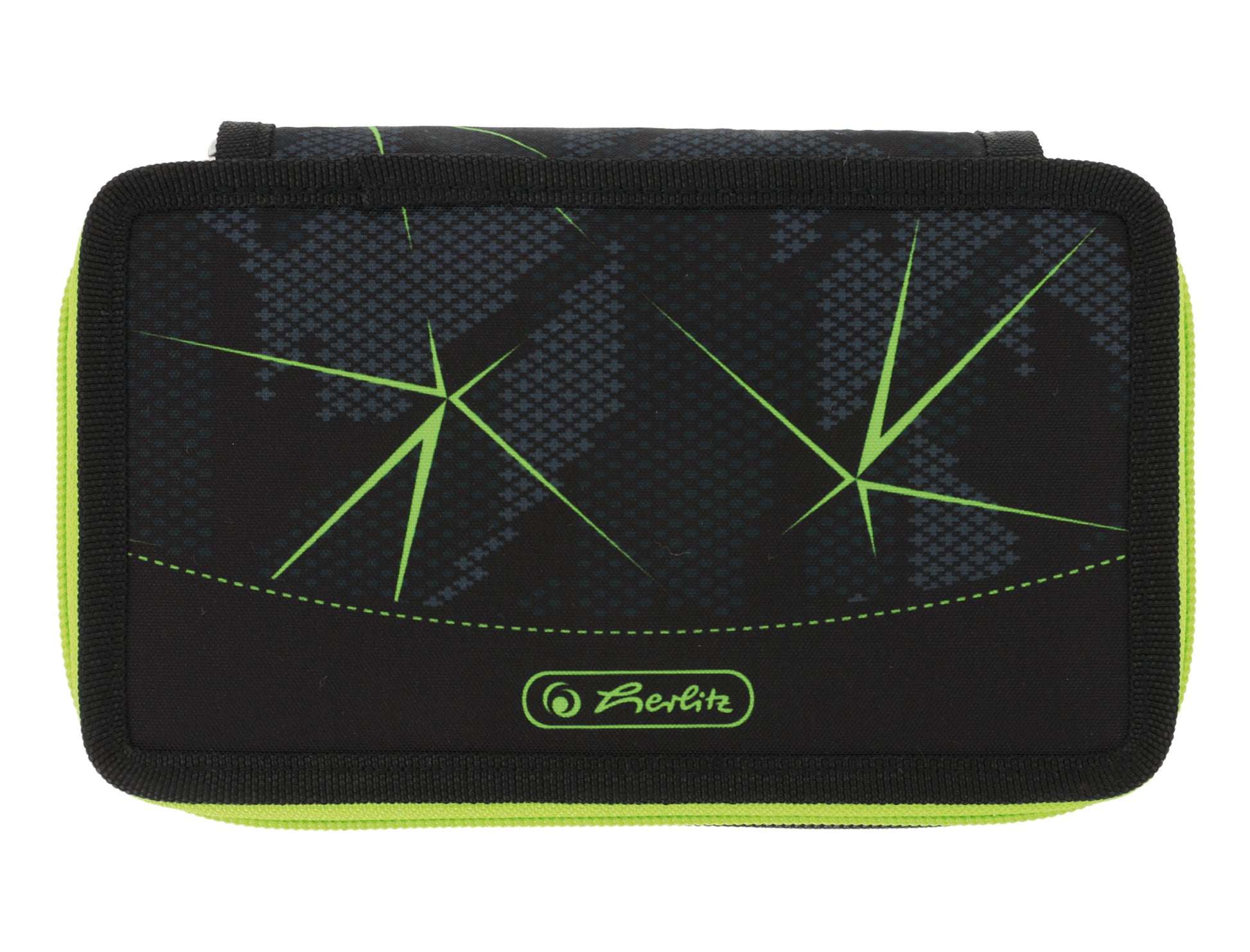 Herlitz Wild Life – Schüleretui, gefüllt (23-teilig), neongrün, Polyester, 19,3 × 5 × 11,5 cm