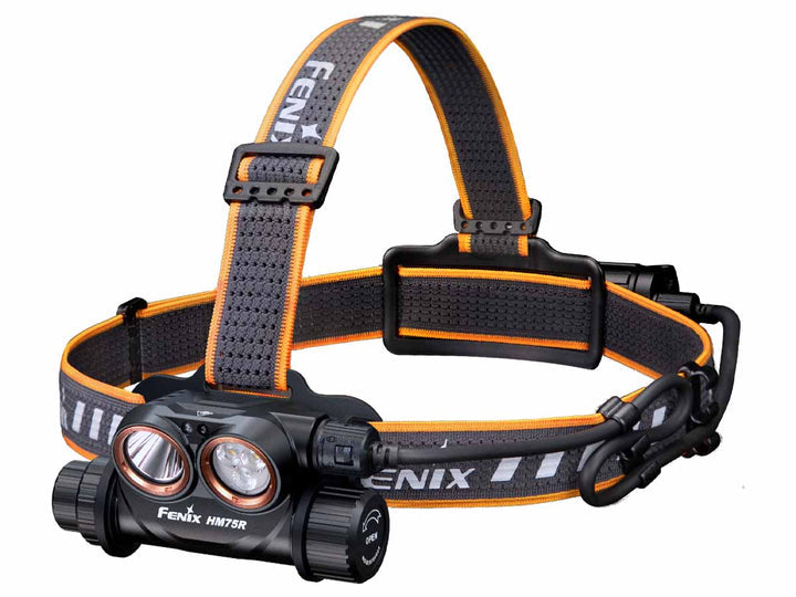 Fenix Stirnlampe HM75R – 1600 lm, 223 m, Laufzeit 300 h – Grau/Orange
