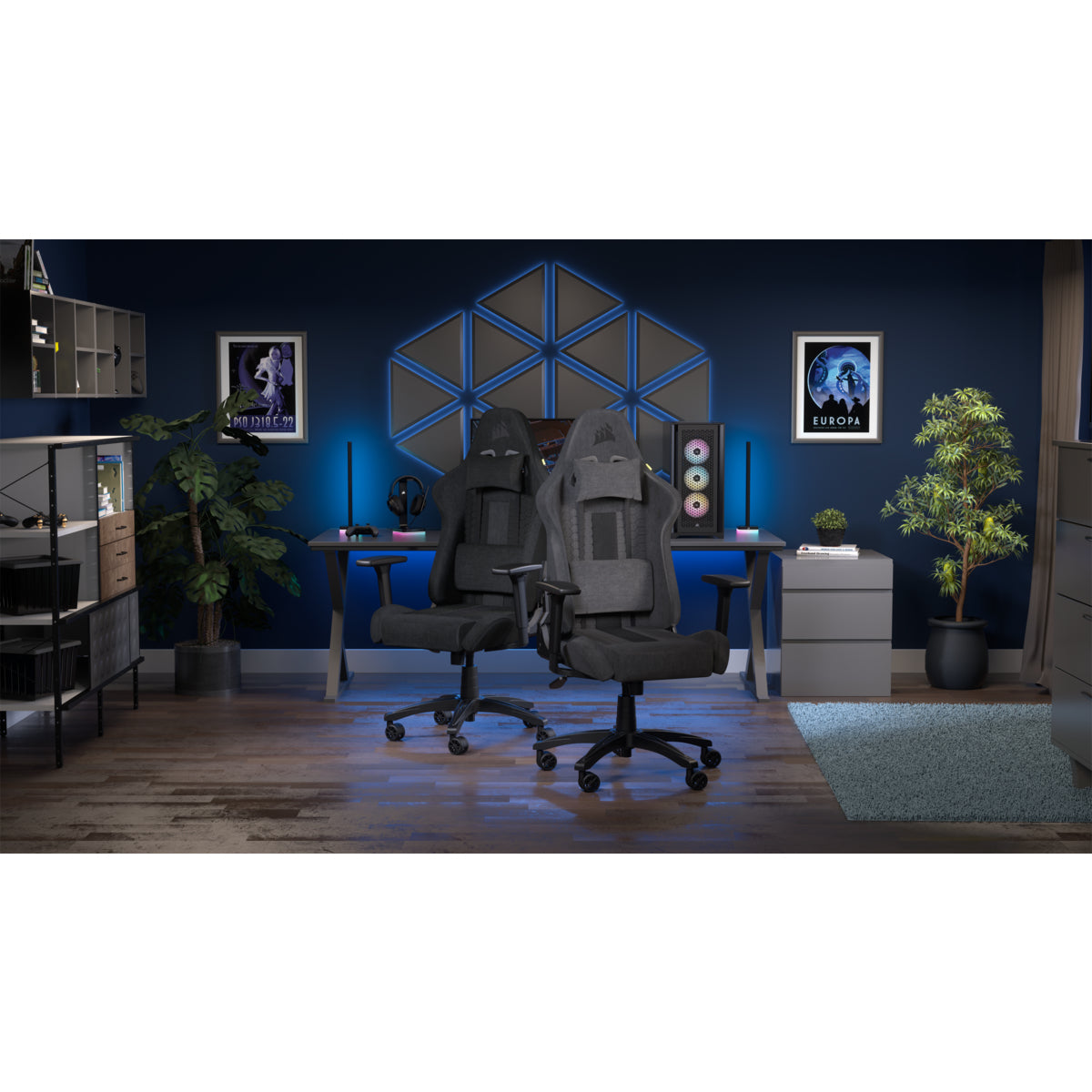Corsair T100 Leatherette – 55 cm, Schwarz