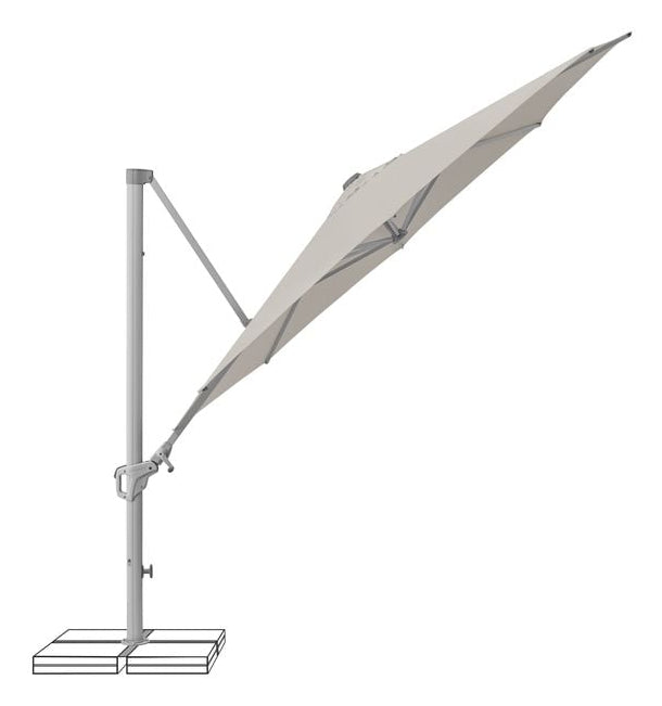 Suncomfort by Glatz Familyflex Terrassenschirm – Ø 300 cm – Hellgrau – Höhenverstellbar, Neigbar
