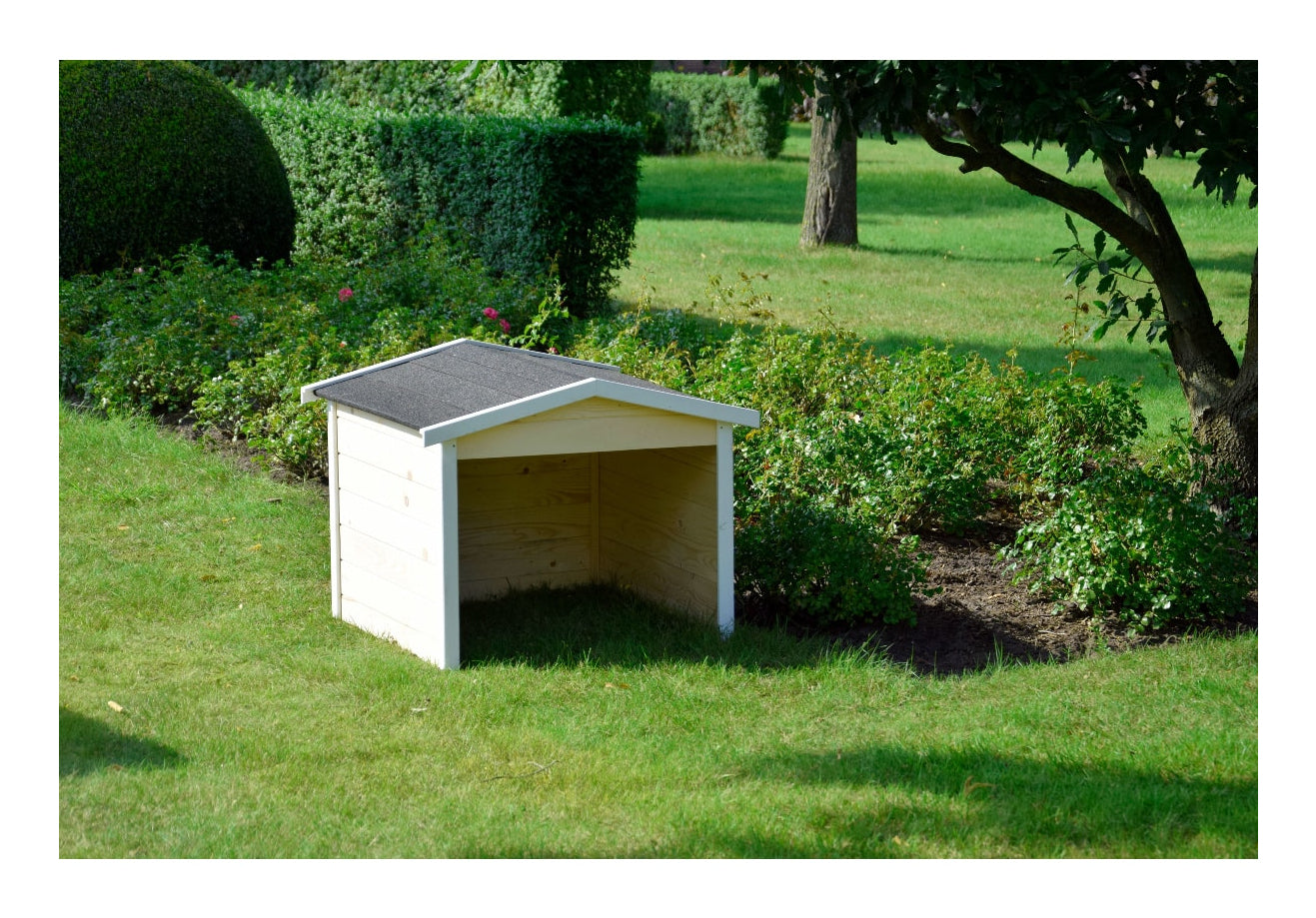 Dobar Oslo Mähroboter-Garage Spitzdach – Pinienholz – Braun – 680 × 520 × 760 mm