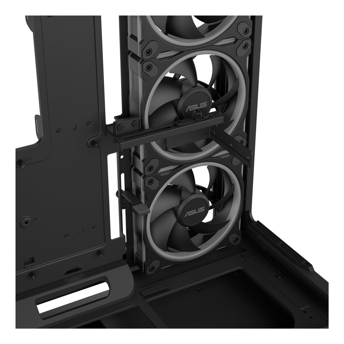 ASUS PRIME AP304 TG – PC-Gehäuse – Schwarz, Seitenfenster, ARGB, 4×120 mm, ATX/mATX/Mini-ITX, 450×240×535 mm