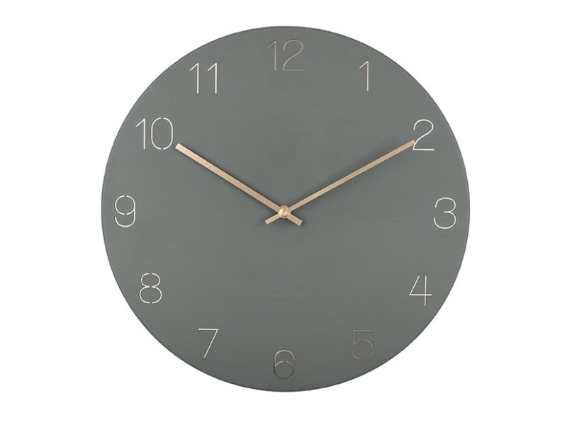 Karlsson Wanduhr – Analog, Ø 40 cm, Grün, Metall