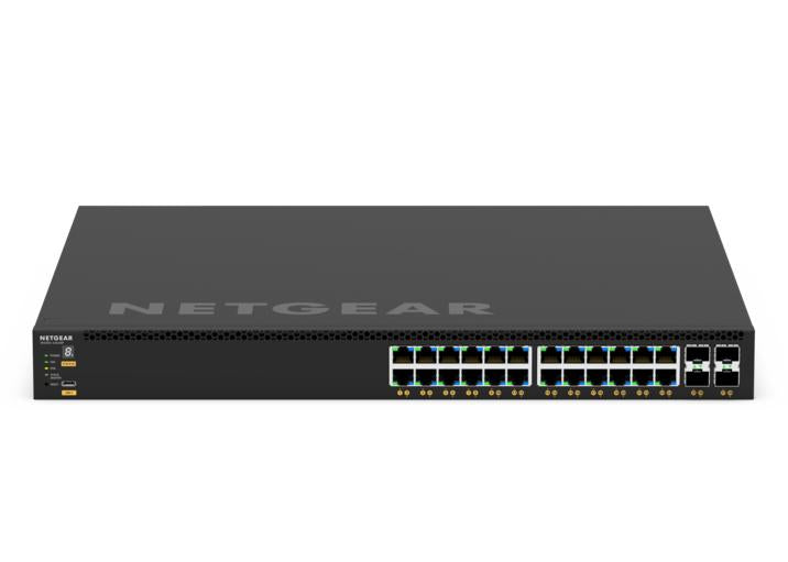 NETGEAR GSM4328-100AJS – Managed Switch – 24×GbE, 4×SFP+, L3, PoE+ 648 W, 1U