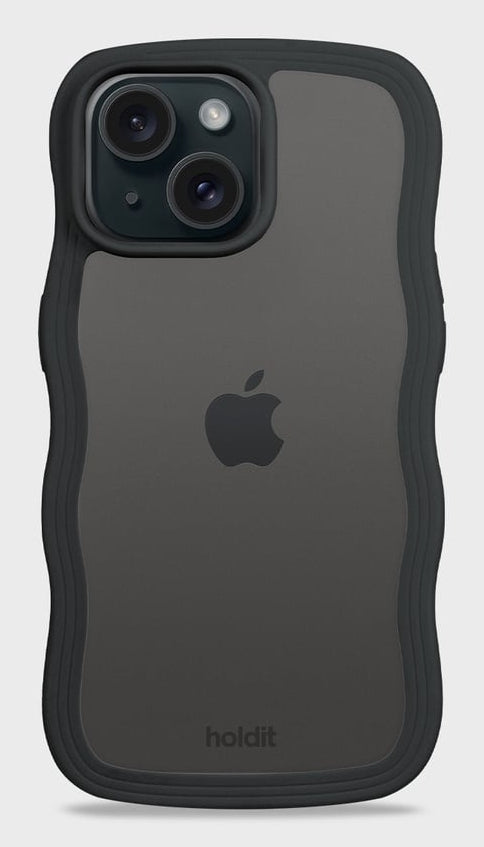 HoldIt Backcover Wavy – für Apple iPhone 17 – schwarz/transparent – TPU