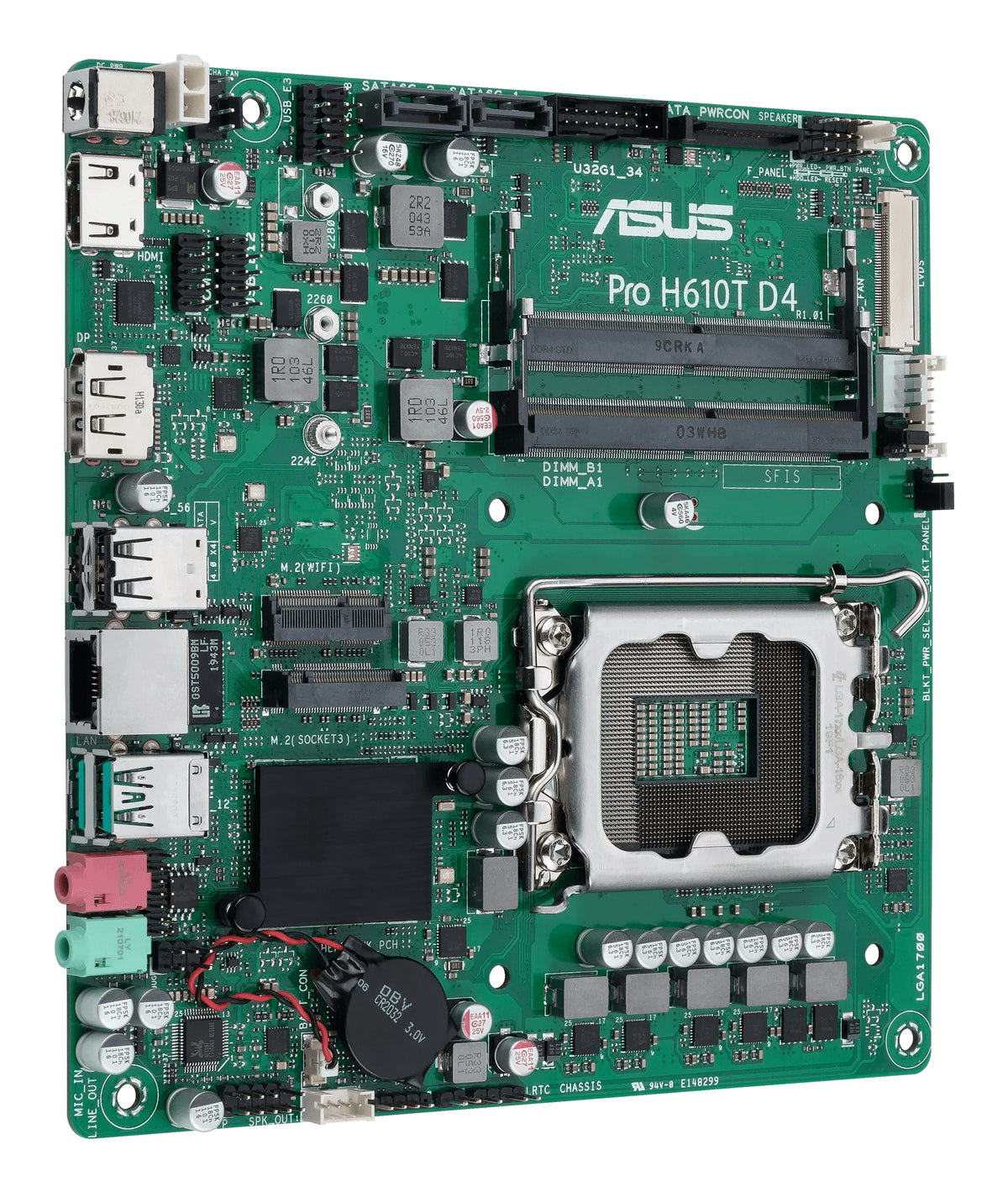 ASUS Pro H610T D4-CSM – Mainboard – LGA 1700, Intel H610, mini ITX, DDR4 SO-DIMM, max. 64 GB