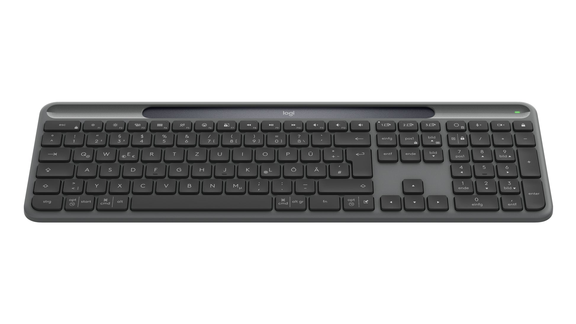 Logitech Signature Slim Solar+ K980 – Tastatur – Bluetooth & 2,4 GHz – Solar, wiederaufladbar – QWERTZ (DE)