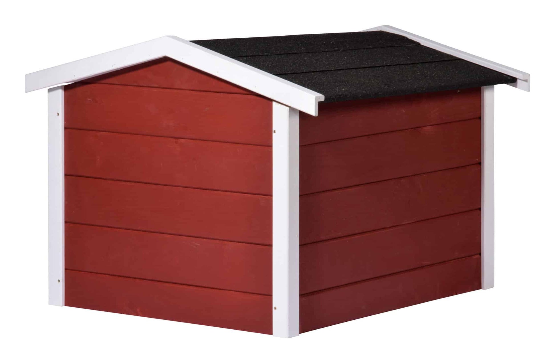Dobar Oslo Mähroboter-Garage – wetterfest, UV-geschützt, rot, Holz, B 680 × H 520 × T 760 mm, für alle Marken
