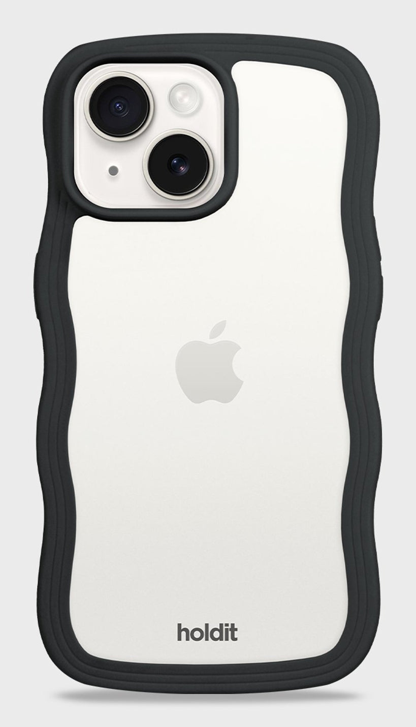 HoldIt Backcover Wavy – für Apple iPhone 17 – schwarz/transparent – TPU