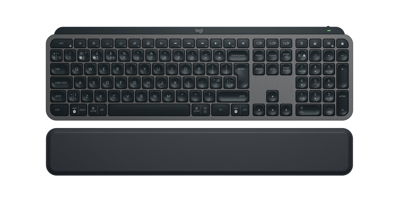 Logitech MX Keys S – Tastatur – Scherenmechanik – Bluetooth & 2,4 GHz (Logi Bolt USB‑A) – QWERTY (UK‑INT) – beleuchtet