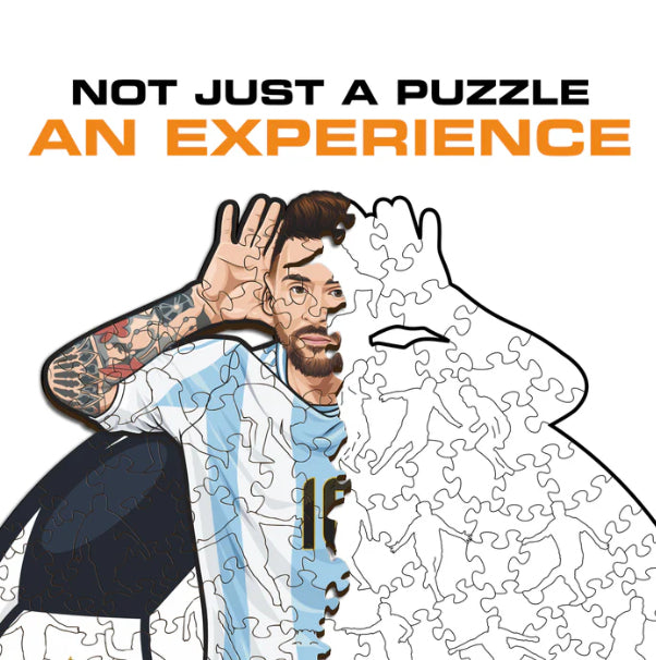 Iconic Puzzles Puzzle Lionel Messi (Argentinien) – 150 Teile – 21 × 30 cm – ab 10 J. – Holz, mehrfarbig