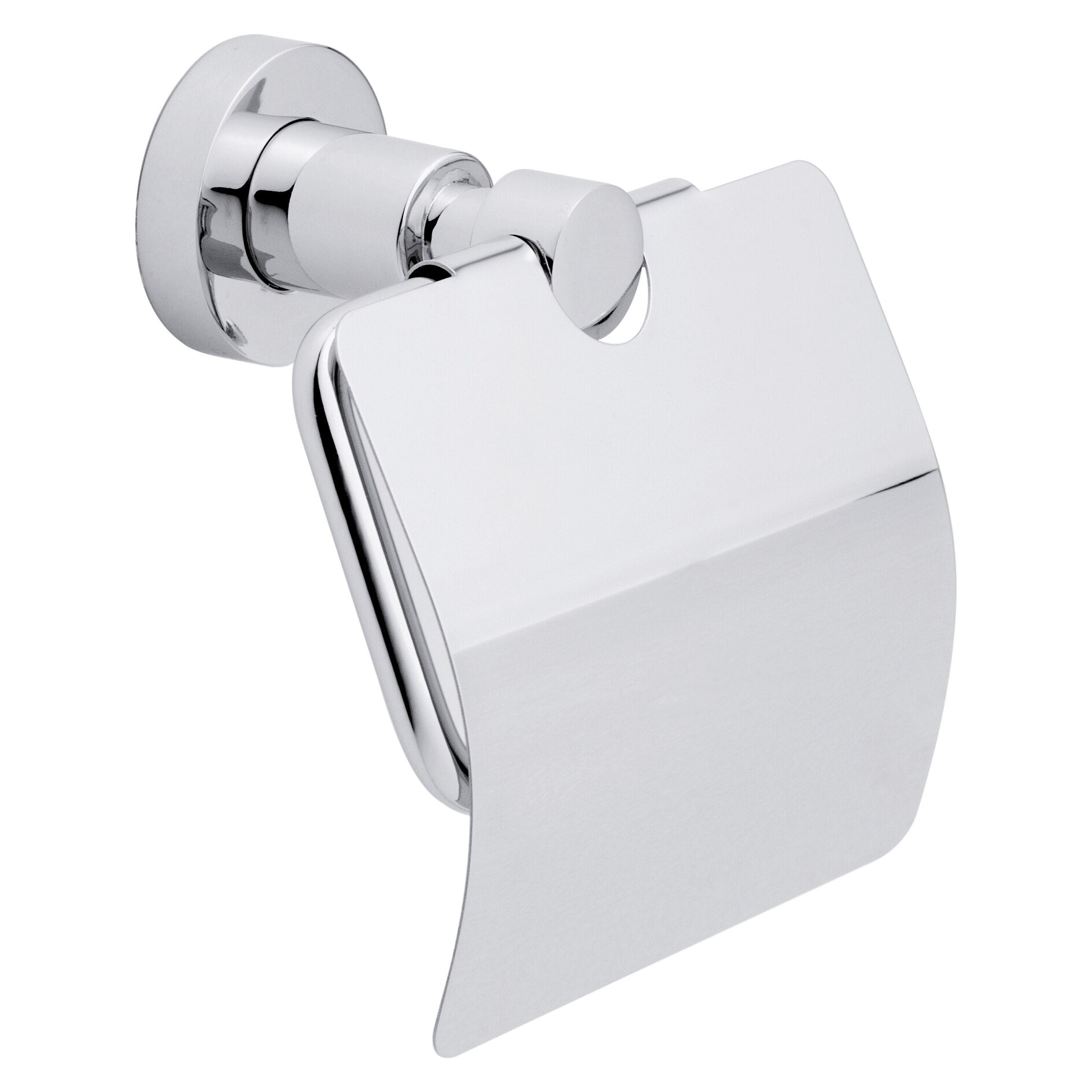 TESA Toilettenpapierhalter – chrom, klebend, wandmontiert, 14 × 13,5 × 8 cm