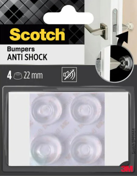 3M Bumpon Elastikpuffer – Ø 22 mm, Gummi, Transparent, selbstklebend, 4 Stk.