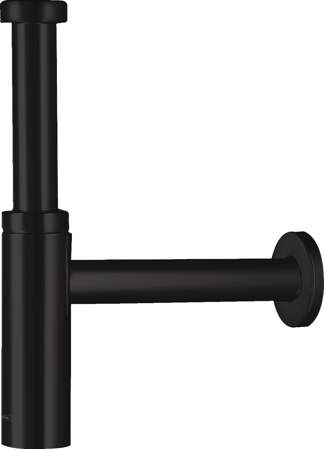 Hansgrohe Designsiphon Flowstar S – 16,5×33×16,5 cm, Messing, Abgang 3,2 cm, Anschluss 1 1/2", Mattschwarz