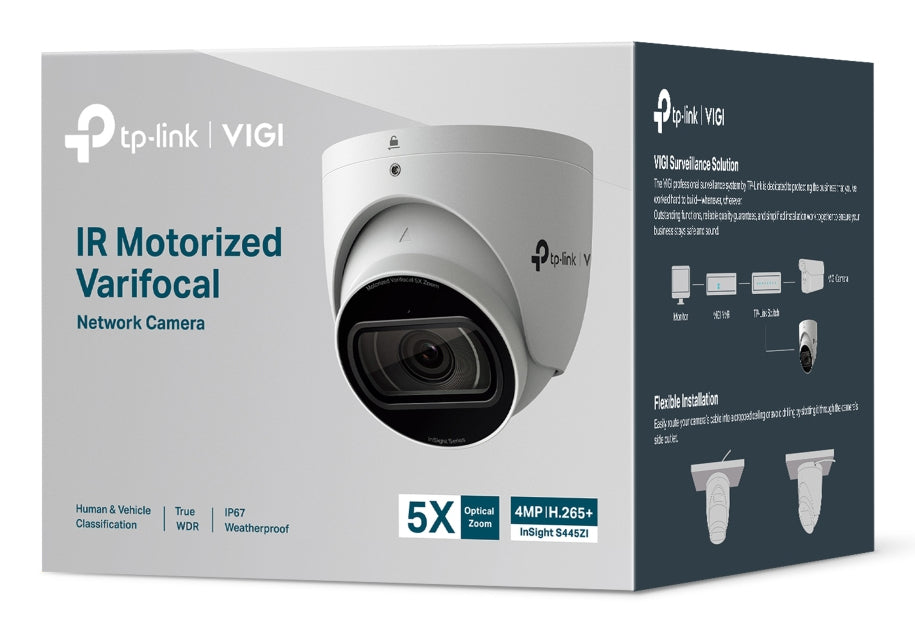 TP-Link InSight S445ZI – Turret – 4MP – 5× Zoom – PoE – IP67 IK10