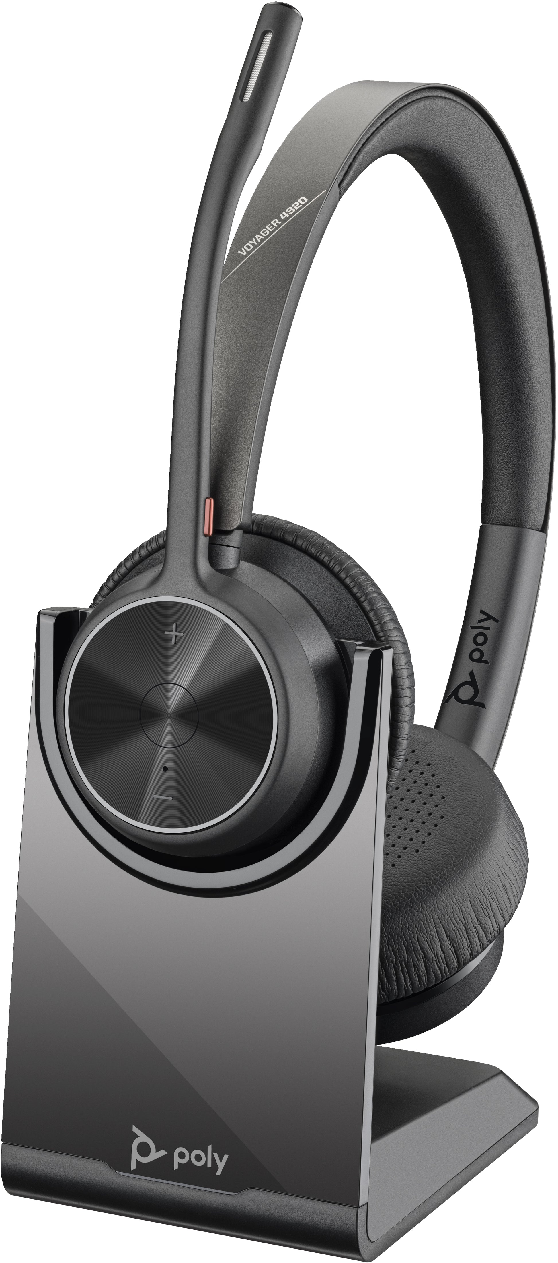 Poly Voyager 4320 – Duo Headset – USB-C, Bluetooth 5.1 – Boom-Mikrofon, Ladestation – Schwarz – bis 24 h