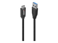 Lindy USB-Kabel – USB-A auf USB-C – USB 3.2 Gen 2 (10 Gbit/s) – 0,5 m – TPE-Mantel, Schwarz