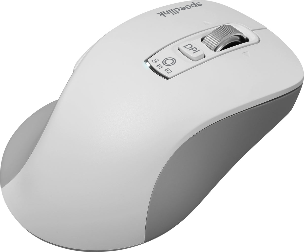 SPEEDLINK VELORA – Maus – Kabellos (Bluetooth/2,4 GHz), 4800 DPI, rechts, Weiss